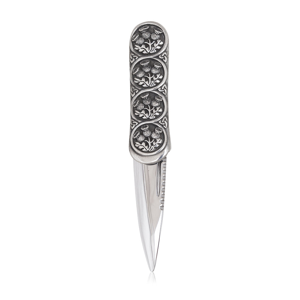 Thistle Patterned Sgian Dubh - The Ultimate Highland Accessory - Braemar Highlandwear Polished